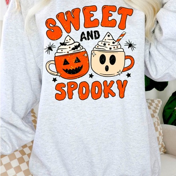 Gildan Sweaters - Sweet and Spooky Retro Halloween Crewneck S M L XL